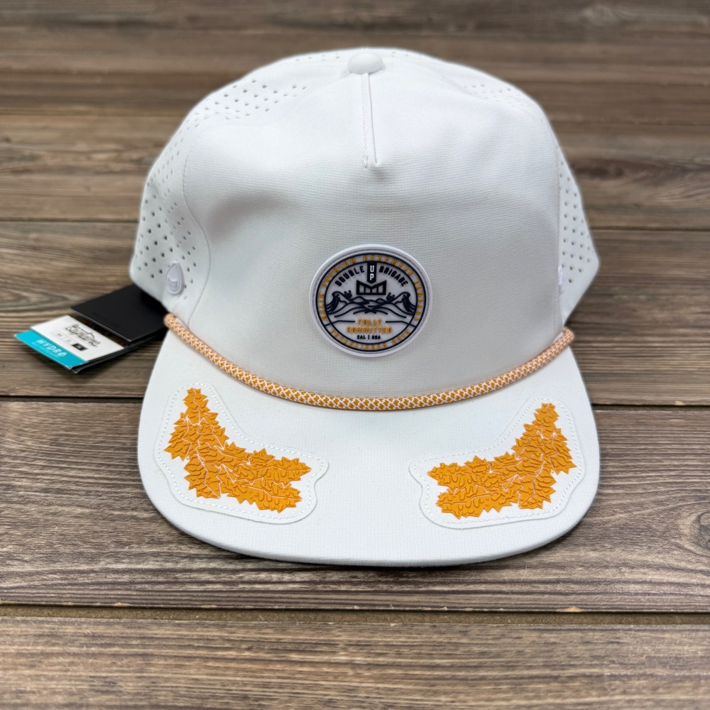 Melin Mens Size XL Hydro Coronado Captains Hat White Gold Rope Snapback New